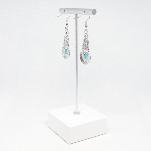 💠3 for $25💠Boho Vintage Blue Stone Earrings - Picture 3 of 4